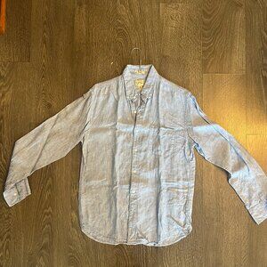 J Crew Light Blue Irish Linen Shirt